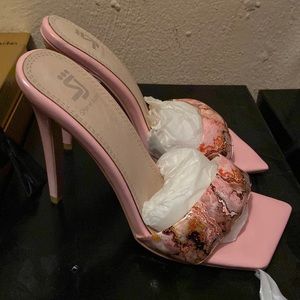 Pink marble high heels